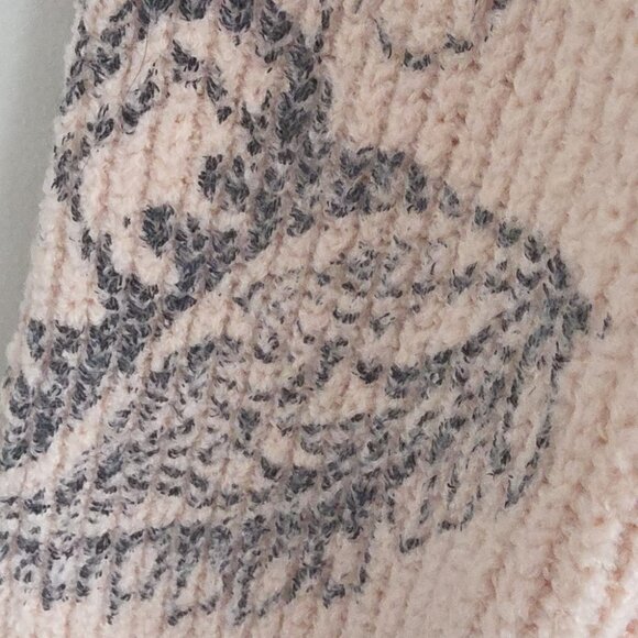 MARC CAIN | Virgin Wool Cotton Sweater Pink Black Floral Sz 4 - Picture 5 of 8